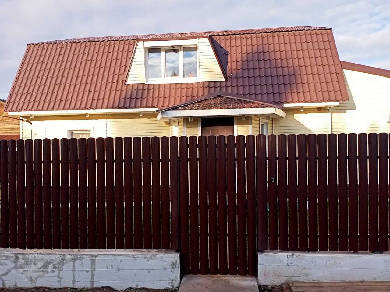 забор из штакетника шоколад фото4 в Коломне