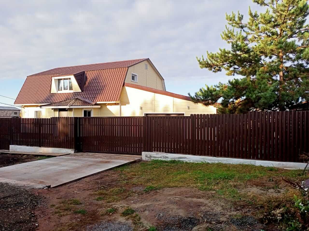 забор из штакетника шоколад фото2 в Коломне