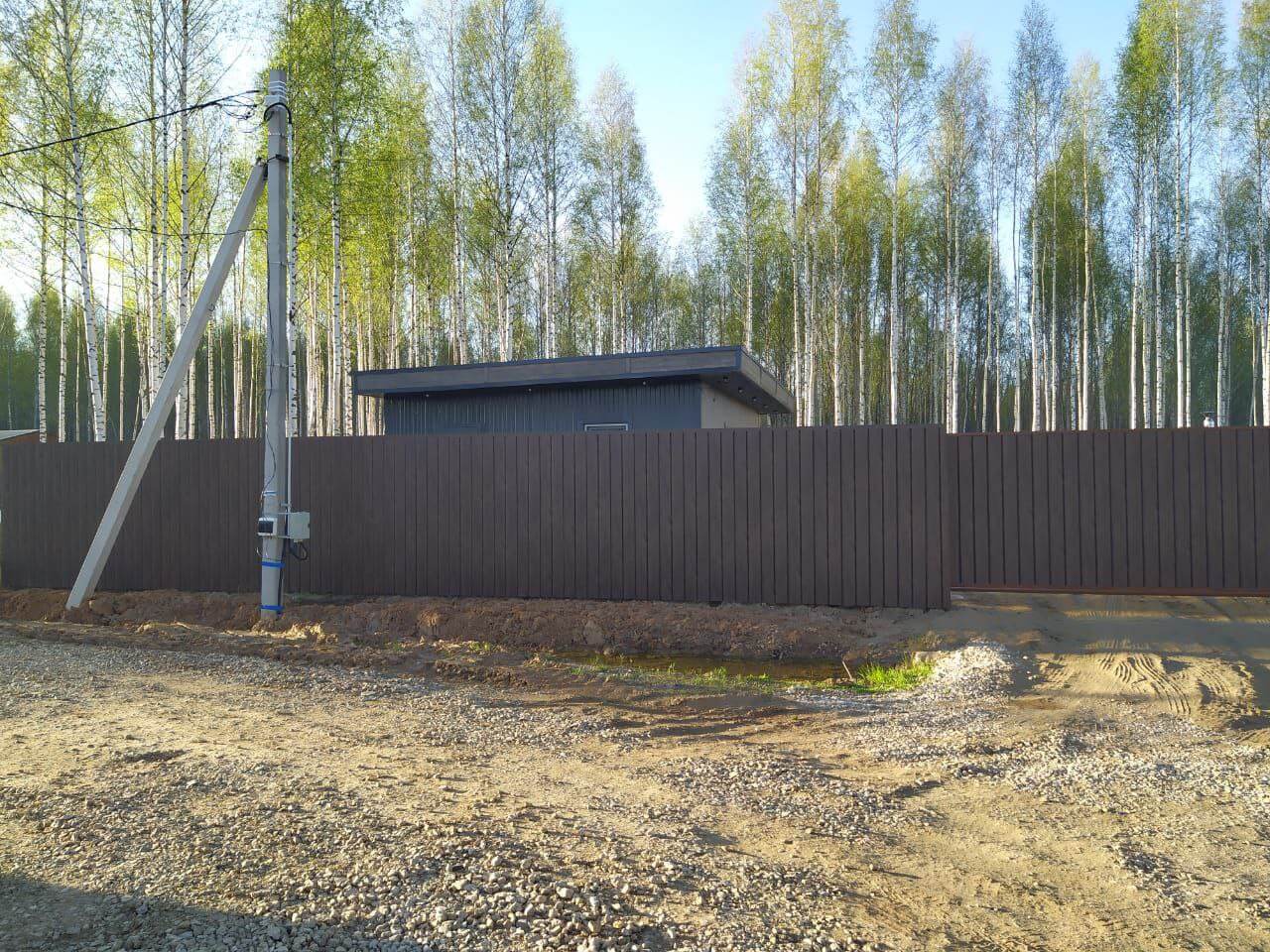 Забор из металлосайдинга ЕВРО-БРУС 25м Темный Каштан 3D Принтек фото 1 в Коломне