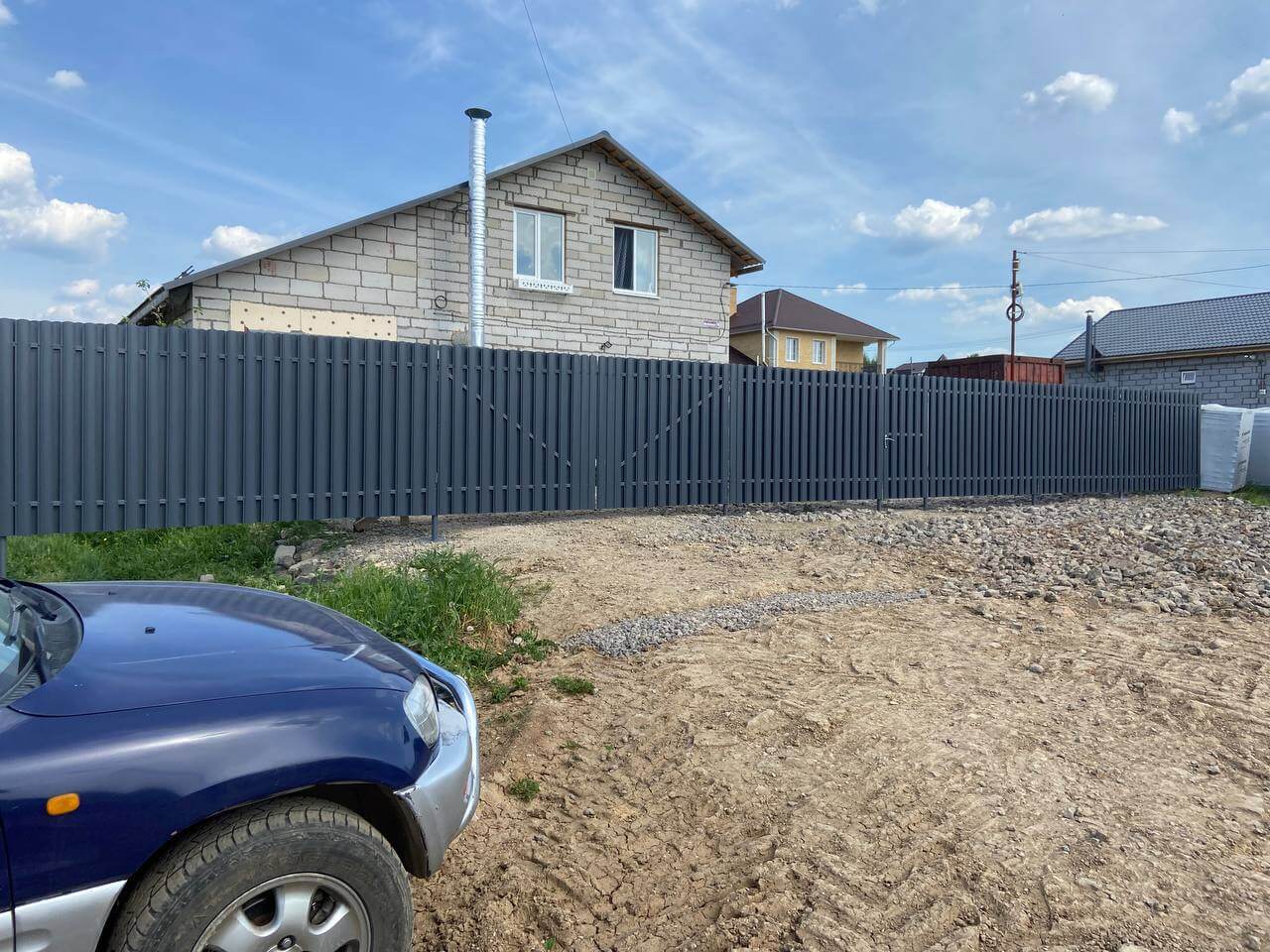 Забор из евроштакетника 16м RAL7024 Серый Графит фото 5 в Коломне