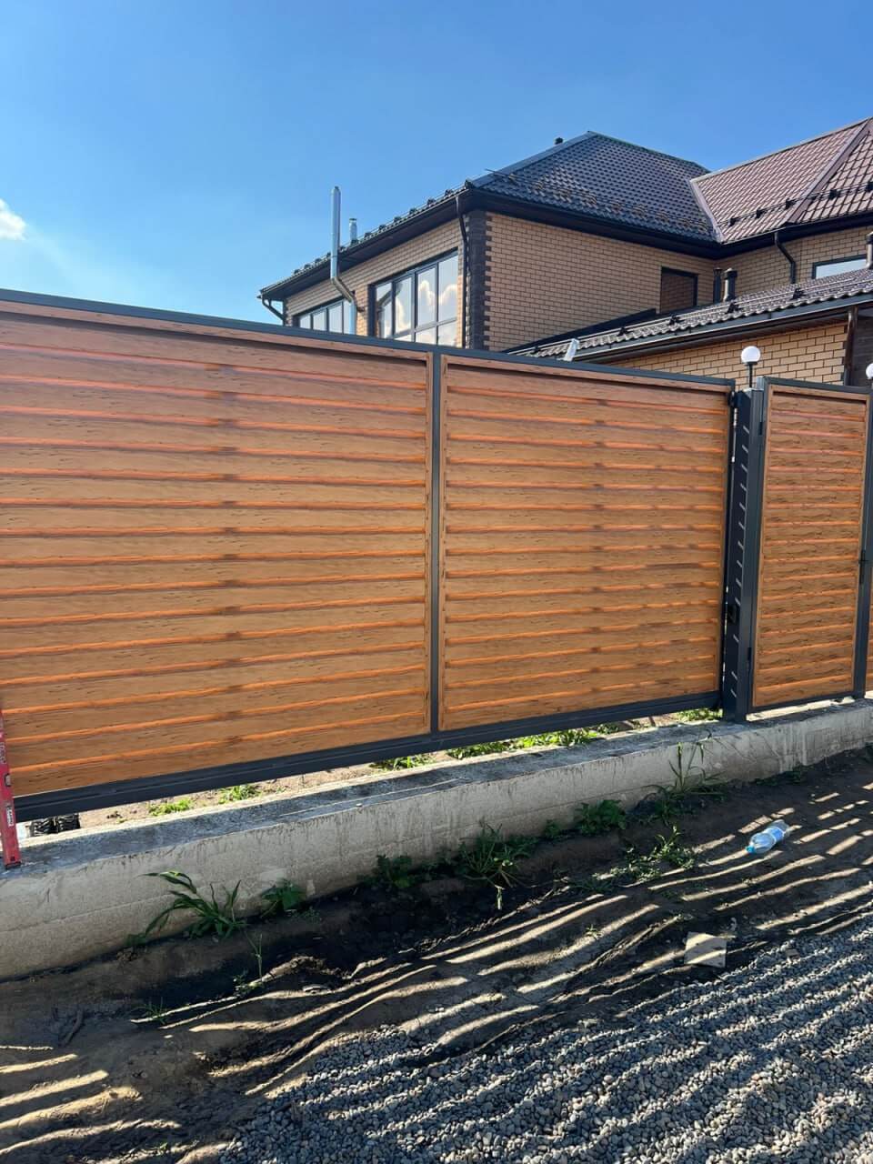 Забор-жалюзи из ламелей Хай-Тек 57м Кипарис 2xPrintech двусторонний фото 3 в Коломне